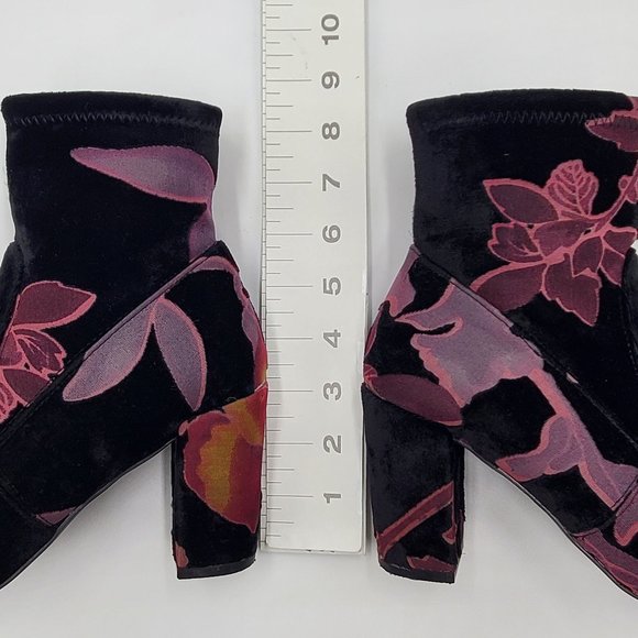 Steve Madden Velvet Floral Burnout Booties - Picture 10 of 15